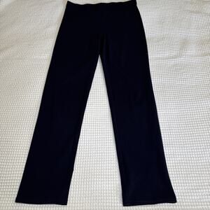 HUE Womens Large Navy Blue Full Length Straight Leg Leggings Pull On Stretch EUC